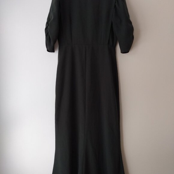 Amish Mennonite Cape Dress 38"B 30"W Handmade Modest Dark Green Fishtail Bottom - Picture 4 of 14